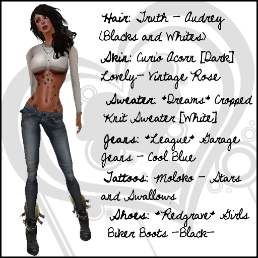 Jeans: *League* Garage Jeans – Cool Blue Tattoos: >>Moloko<< Stars and 